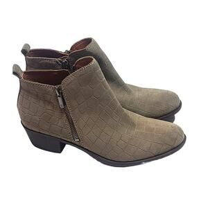 Lucky Brand Basel Fossilized Jupiter leather ankle booties women's 7.5
